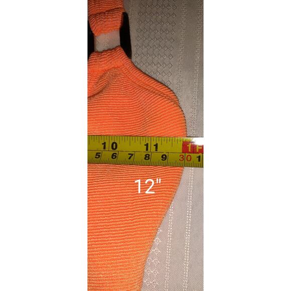 Vintage Baja Blue Swimsuit Sz 8 One Piece Neon Orange Tank Style Silver Detail - Picture 9 of 16